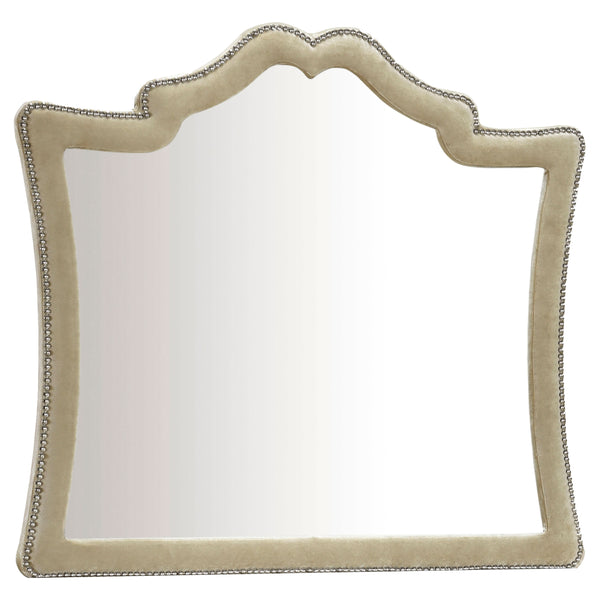 Antonella Dresser Mirror with Nailhead Trim Camel