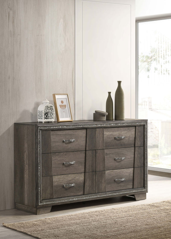 Janine 6-drawer Dresser Grey