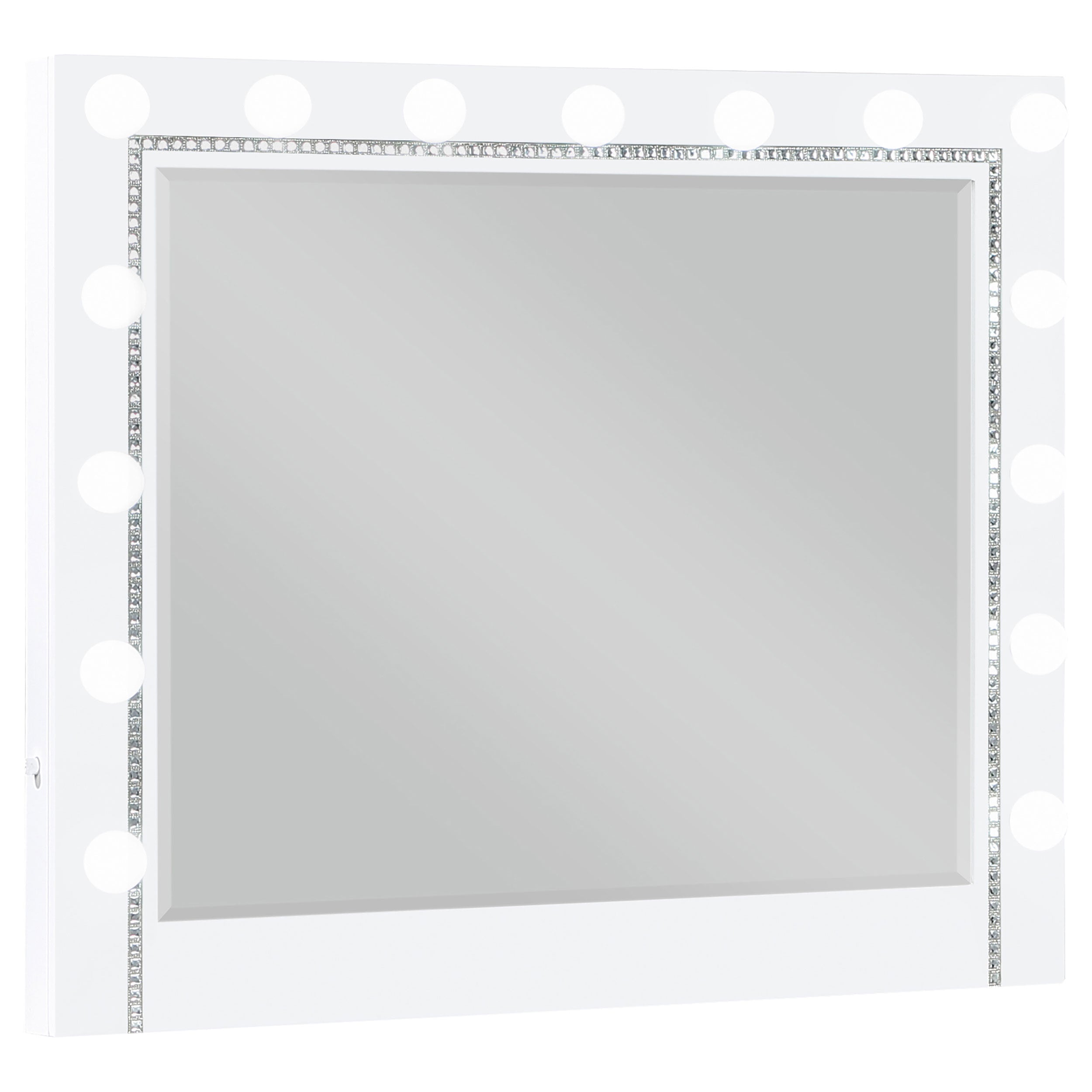 Eleanor White Rectangular Dresser Mirror with Light