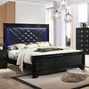 Penelope California King Bed with LED Lighting Black and Midnight Star