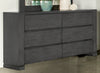 Lorenzo 6-drawer Dresser Dark Grey