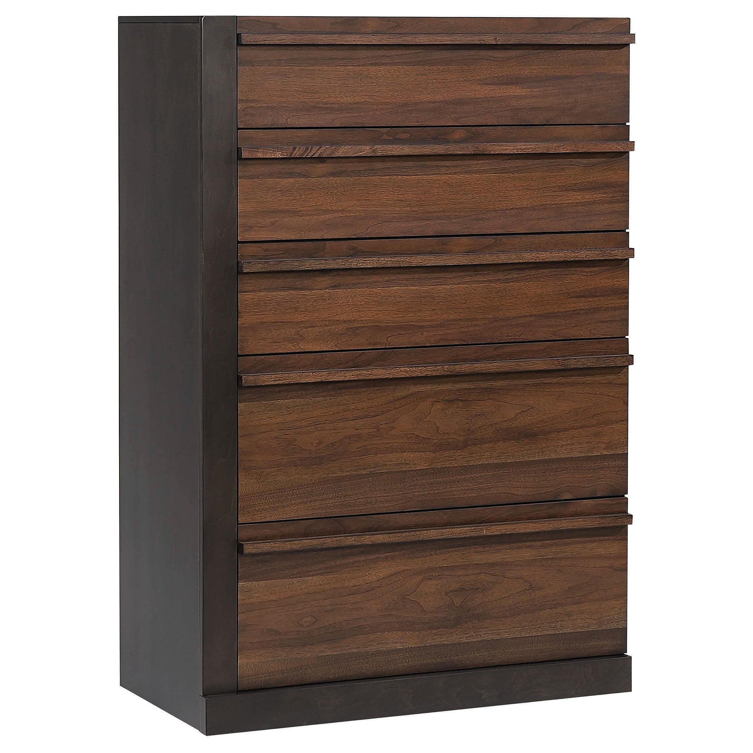 Azalia 5-drawer Chest Black and Walnut