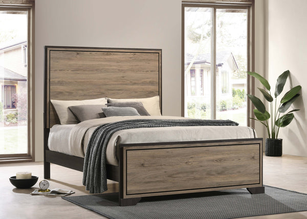 Baker Panel Eastern King Bed Brown and Light Taupe