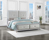 Larue Upholstered Tufted California King Panel Bed Silver