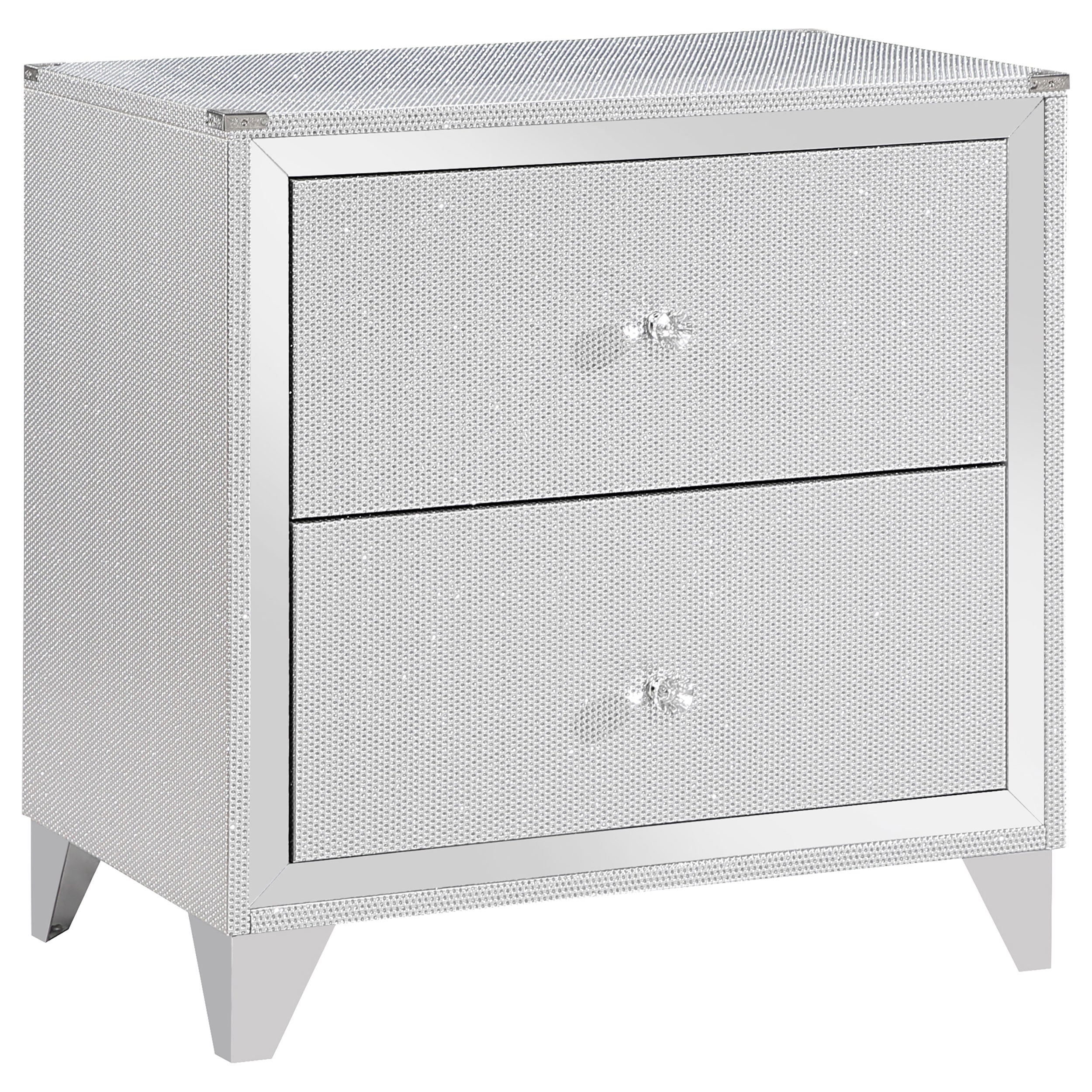 Larue 2-drawer Nightstand with USB Port Silver