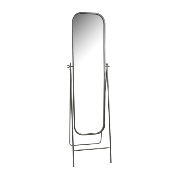 Metal, 21x69 Floor Mirror On Stand, Black