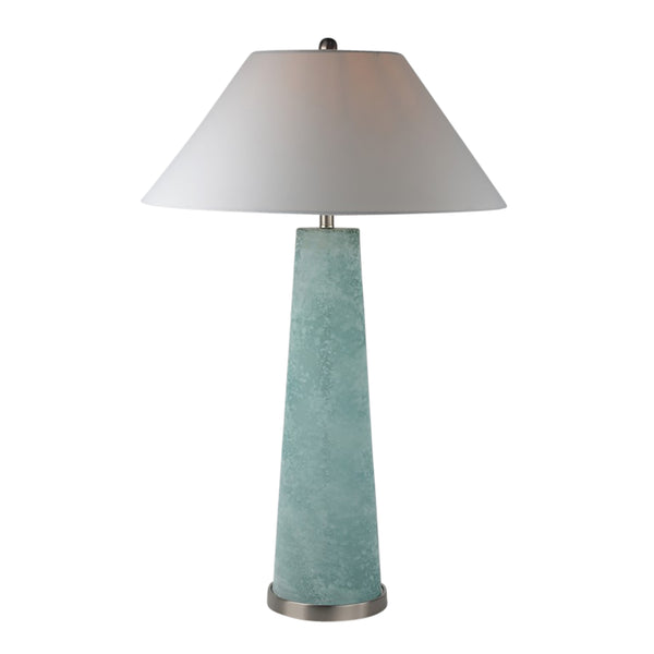 38" Frosted Glass Table Lamp, Blue