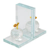 S/2 Crystal Apple Bookends, Clear