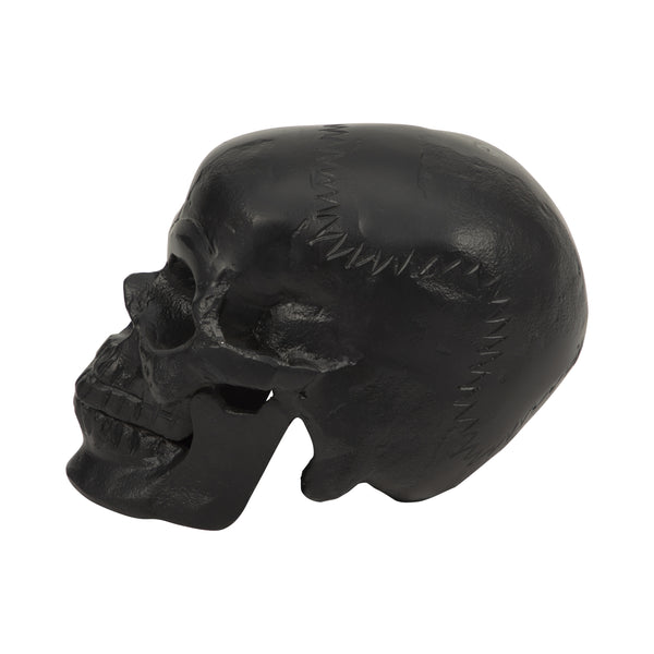 Metal, 6" Skull Decor, Black