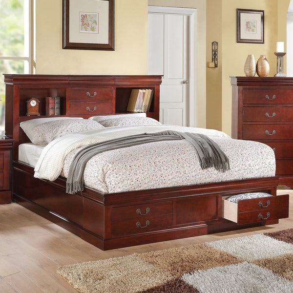 Louis Philippe Iii Queen Bed W/Storage