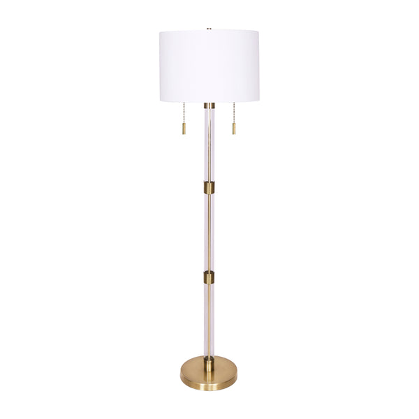 Glass 61" Chain Pull Floor Lamp, Gold