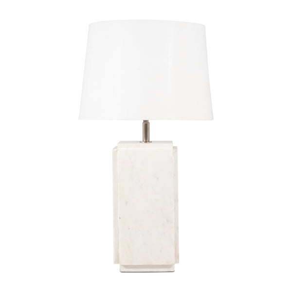 Marble, 27"h Fluted Table Lamp, White/offwht, 2bx