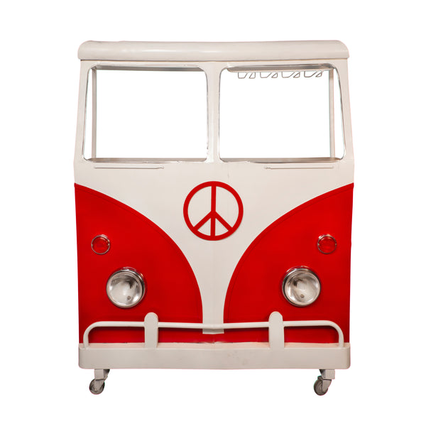 Metal 69"h Bus Kombi Bar, Red