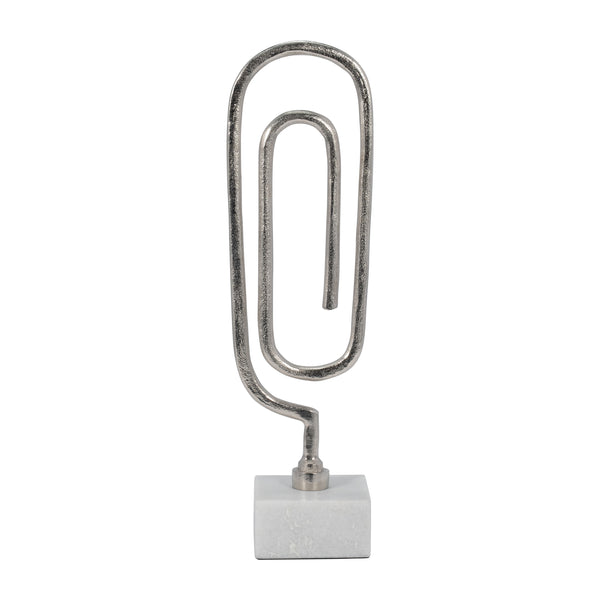 Metal, 18" Paper Clip Sculpture, Silver