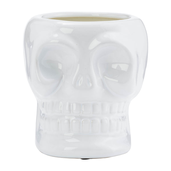 Cer, 5" Skull Scented Candle, White 14oz