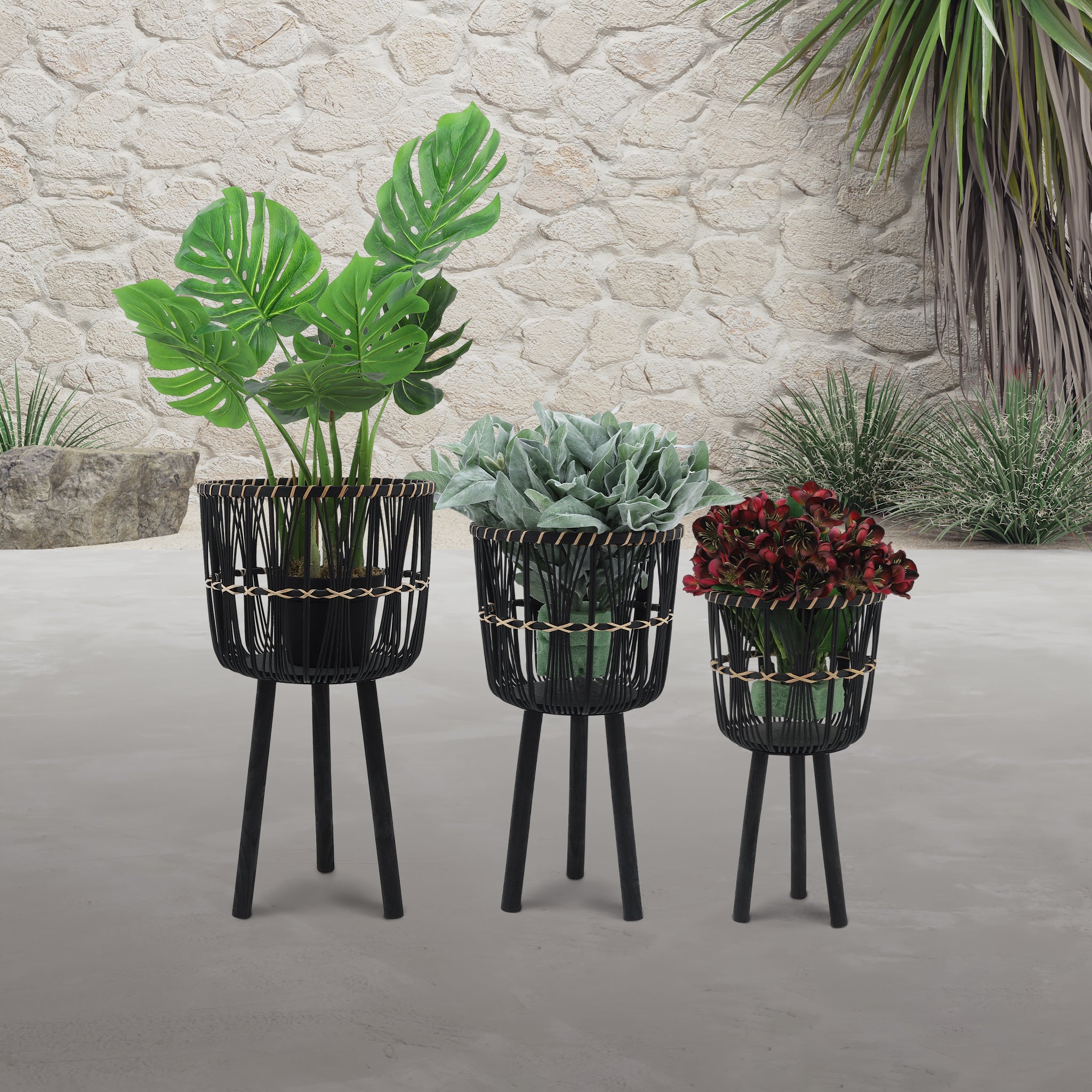 S/3 Bamboo Planters 11/13/15