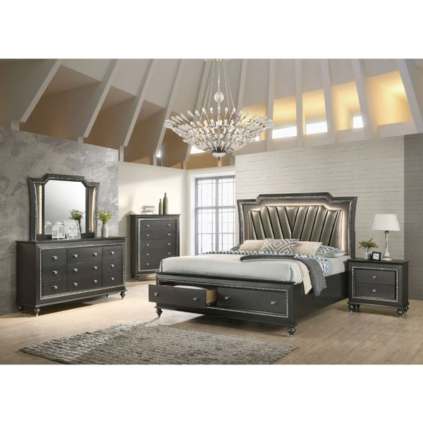 Kaitlyn Queen Bed W/Led & Storage