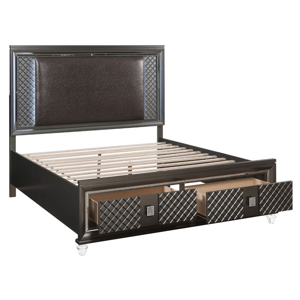 Sawyer Ek Bed W/Led & Storage