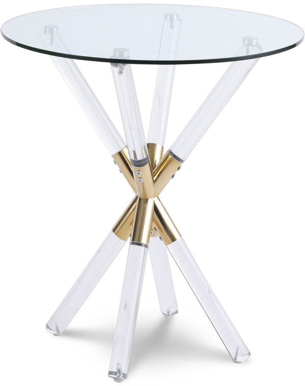 Mercury Acrylic/Gold End Table