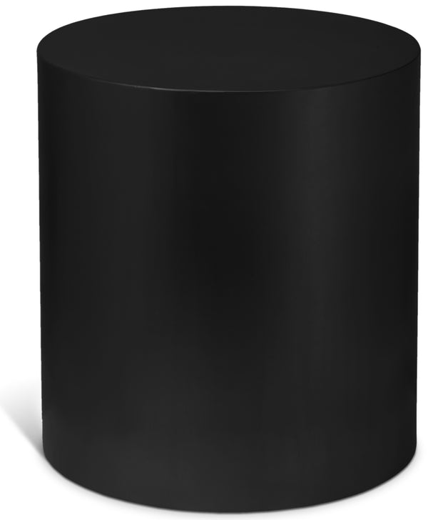 Cylinder Matte Black End Table