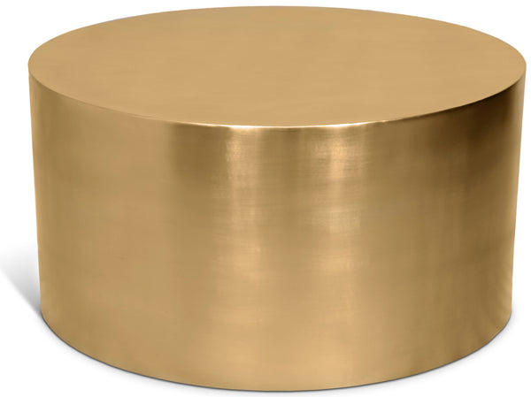 Cylinder Brushed Gold Coffee Table