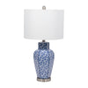 Ceramic, 27"  Jar Table Lamp, Blue/white