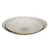 S/2 Metal 18/21" Round Plates, Ivory/champagne