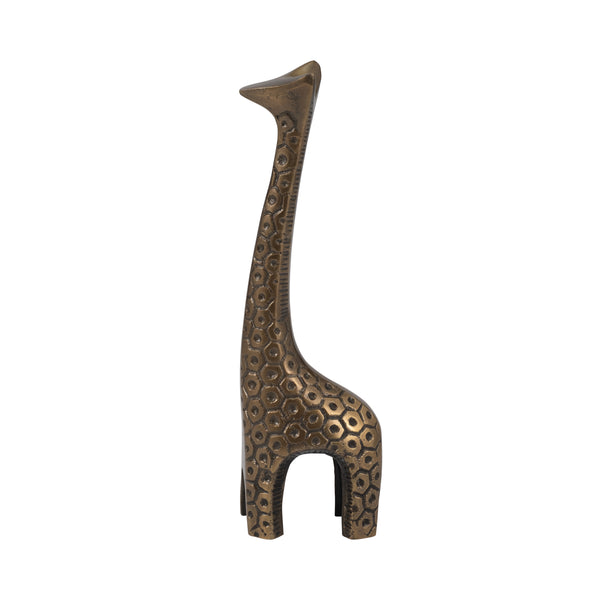 Metal, 12" Honeycomb Giraffe, Bronze