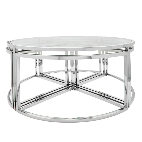 Metal Pull Out Coffee Table, Silver 2boxes