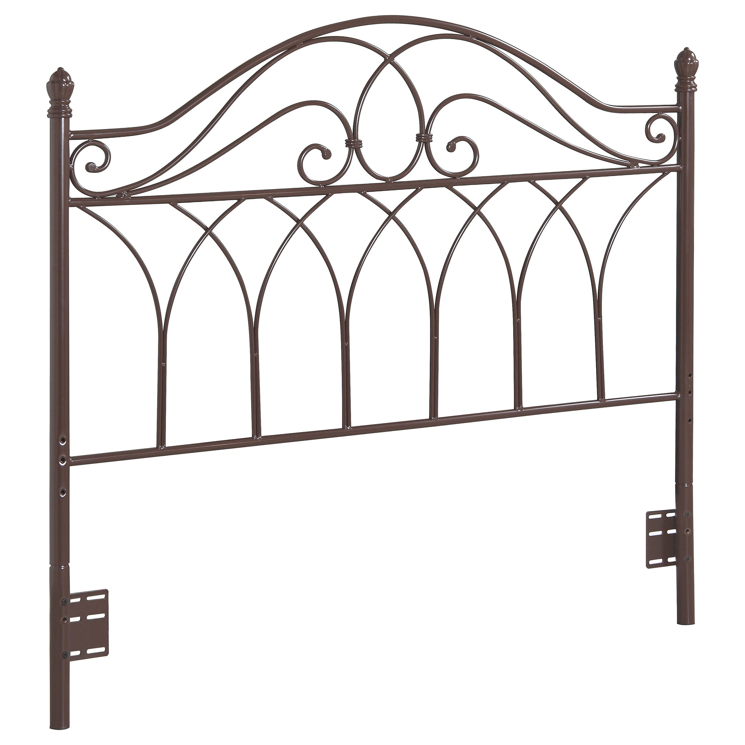 Zola Queen / Full Metal Scroll Headboard Brown