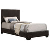 Conner Twin Upholstered Panel Bed Dark Brown