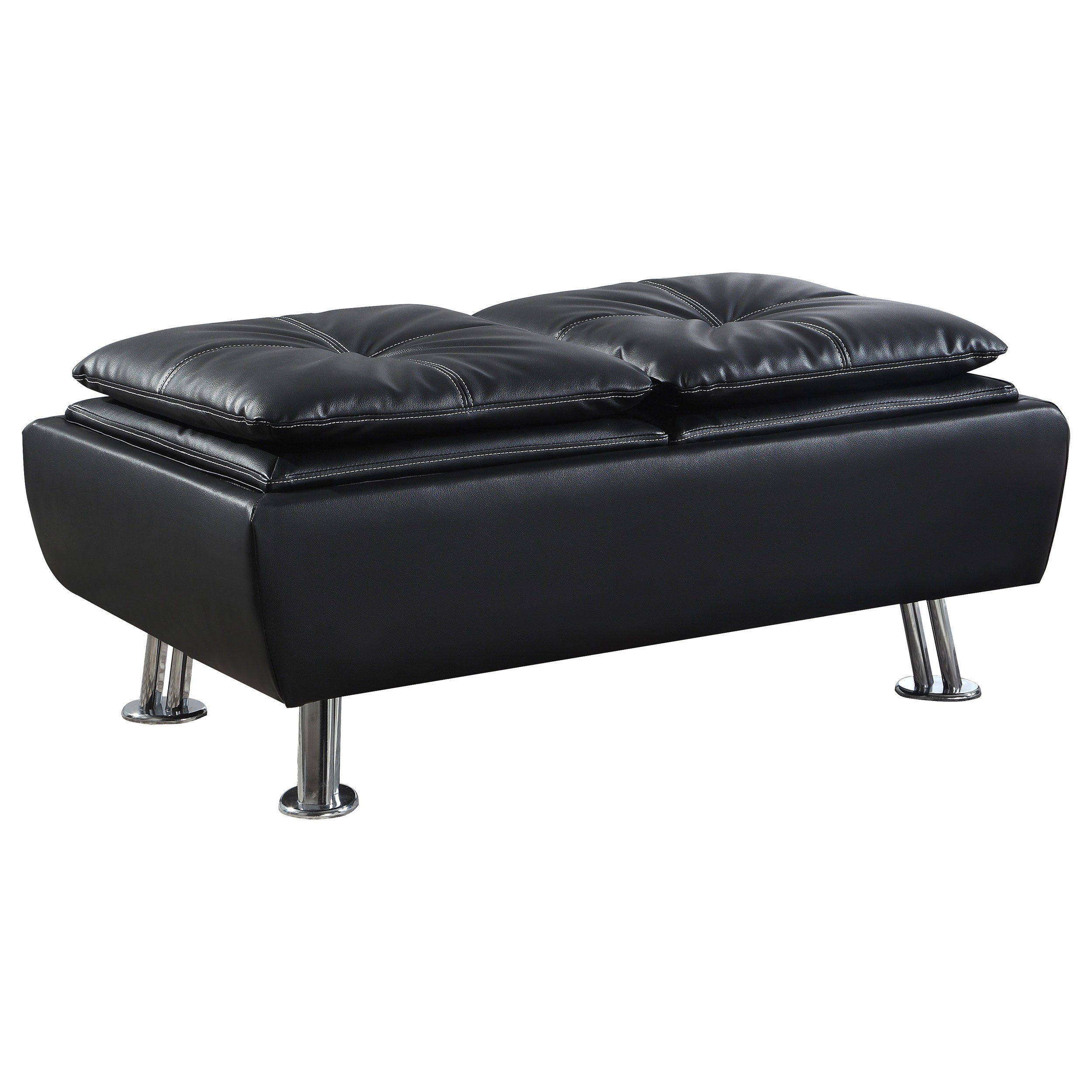 Dilleston Storage Ottoman with Removable Trays Black