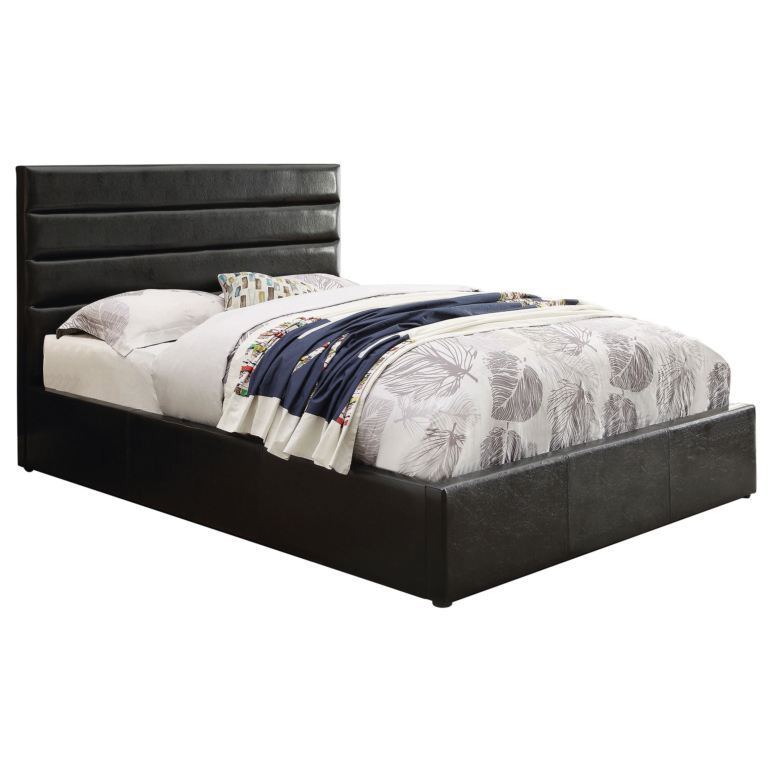 Riverbend Eastern King Upholstered Storage Bed Black