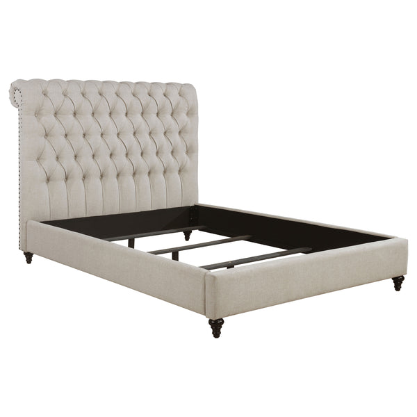 Devon ufted Upholstered Full Bed Beige