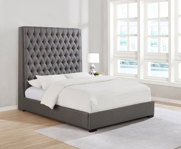 Camille Tall Tufted California King Bed Grey