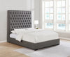 Camille Tall Tufted Queen Bed Grey