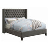 Bancroft Demi-wing Upholstered California King Bed Grey