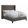 Bancroft Demi-wing Upholstered Queen Bed Grey