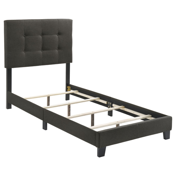 Mapes Tufted Upholstered Twin Bed Charcoal