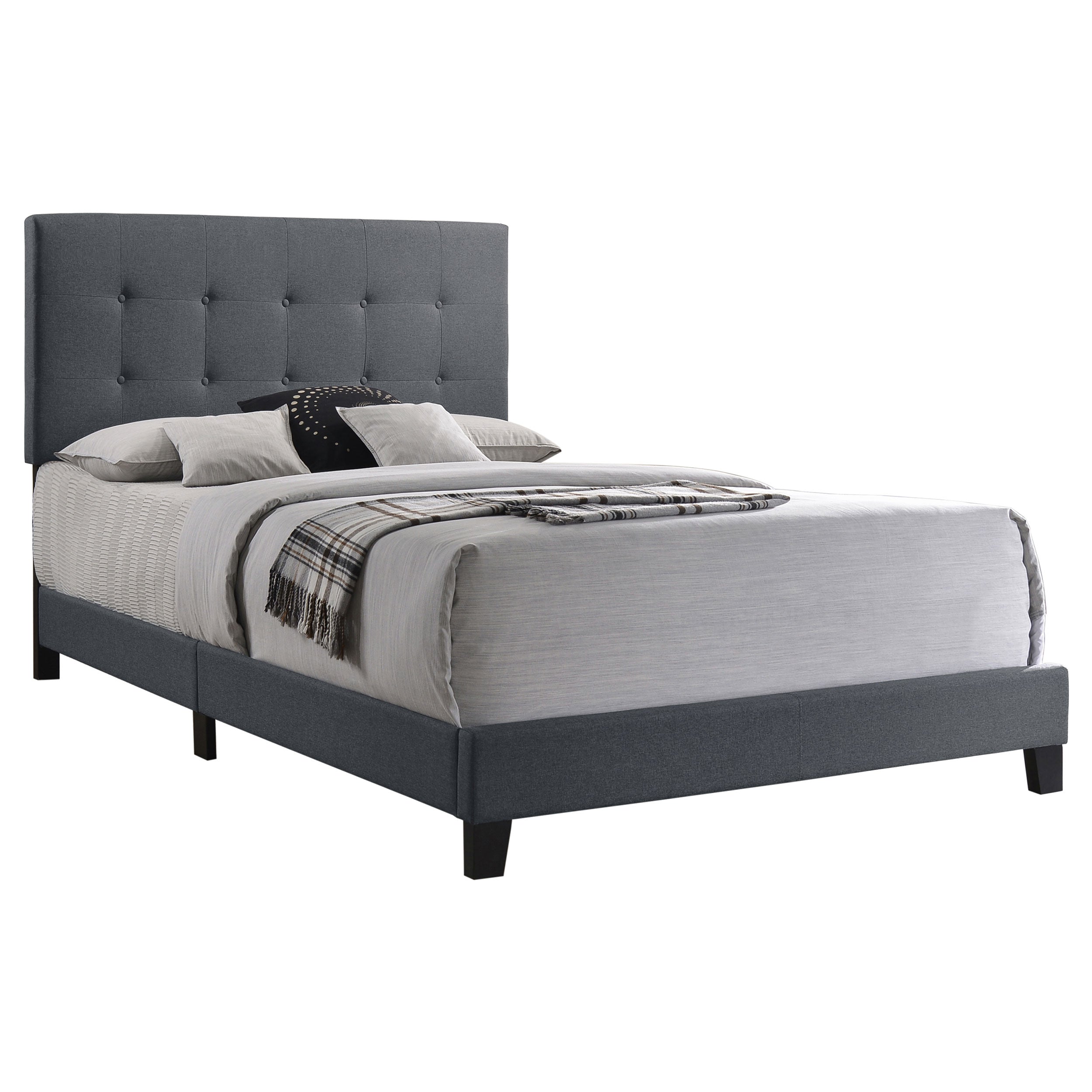 Mapes Tufted Upholstered Queen Bed Grey