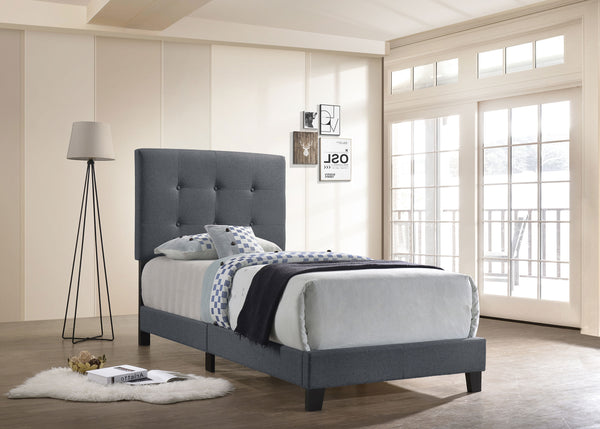 Mapes Tufted Upholstered Twin Bed Grey