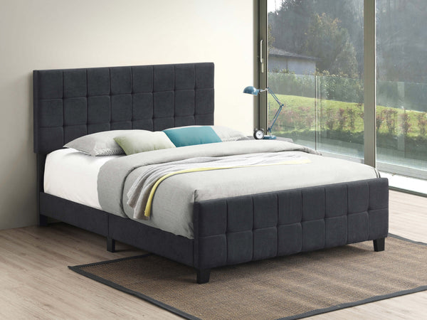 Fairfield Eastern King Upholstered Panel Bed Dark Grey