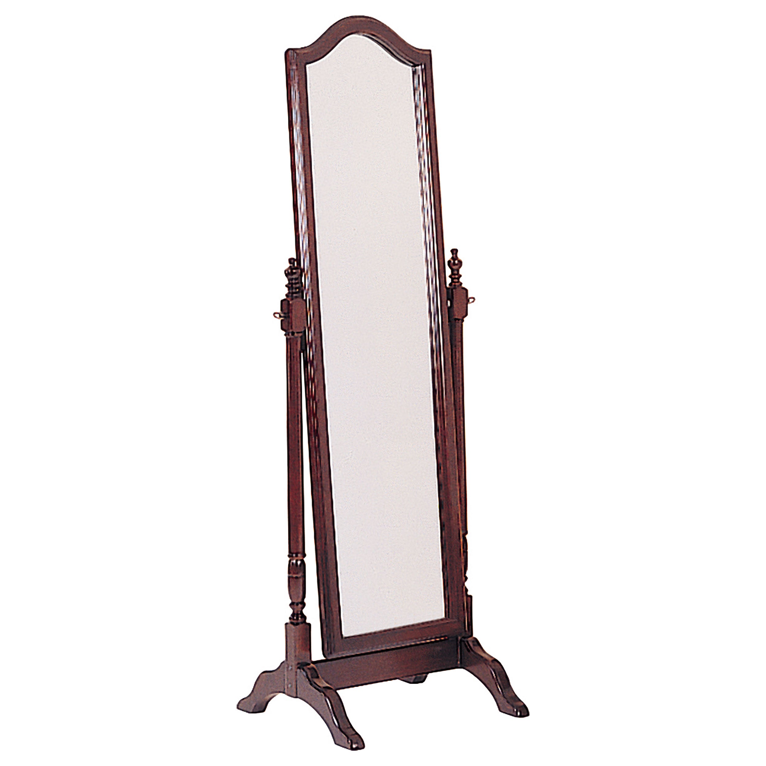 Cabot Rectangular Cheval Mirror with Arched Top Merlot