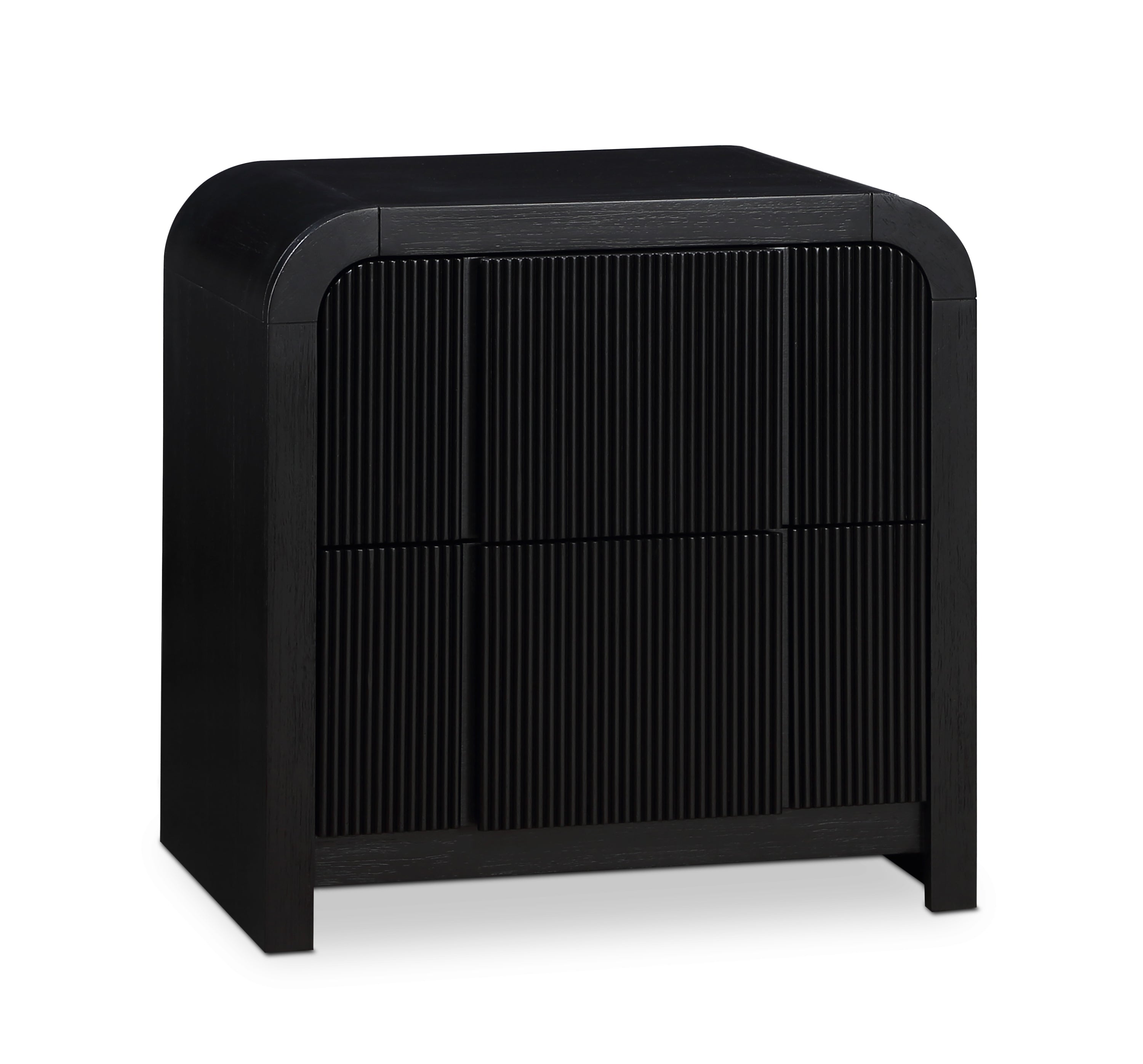 Fluted Black Night Stand