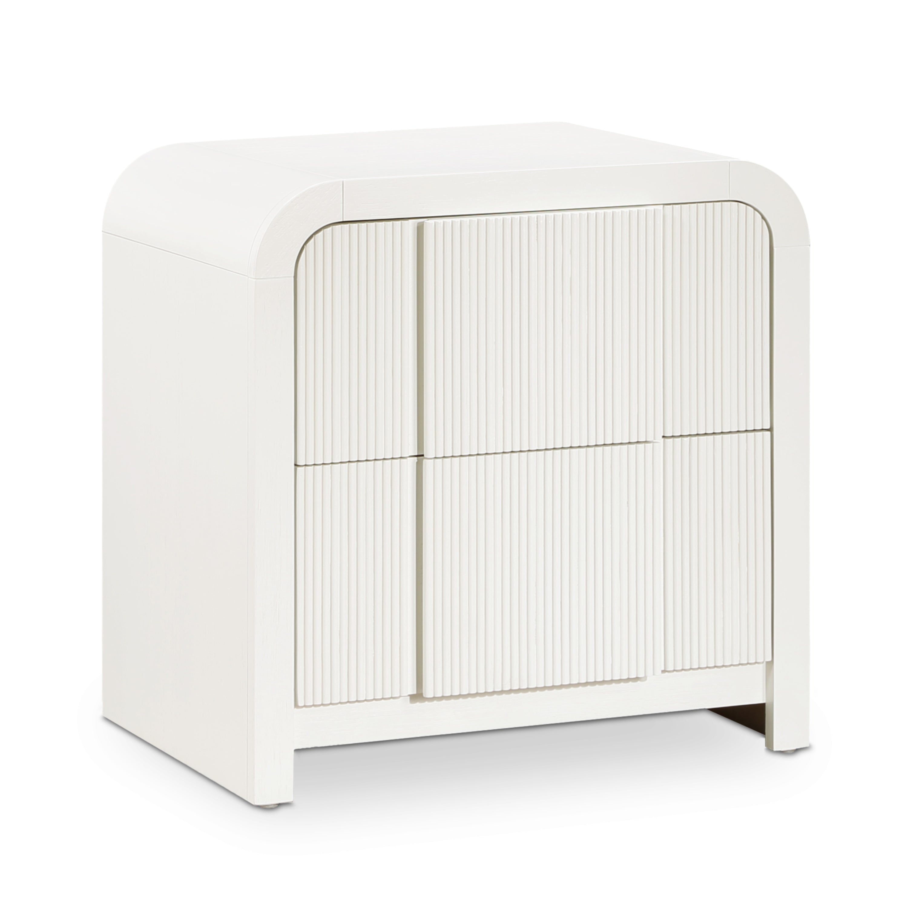 Fluted Cream Night Stand