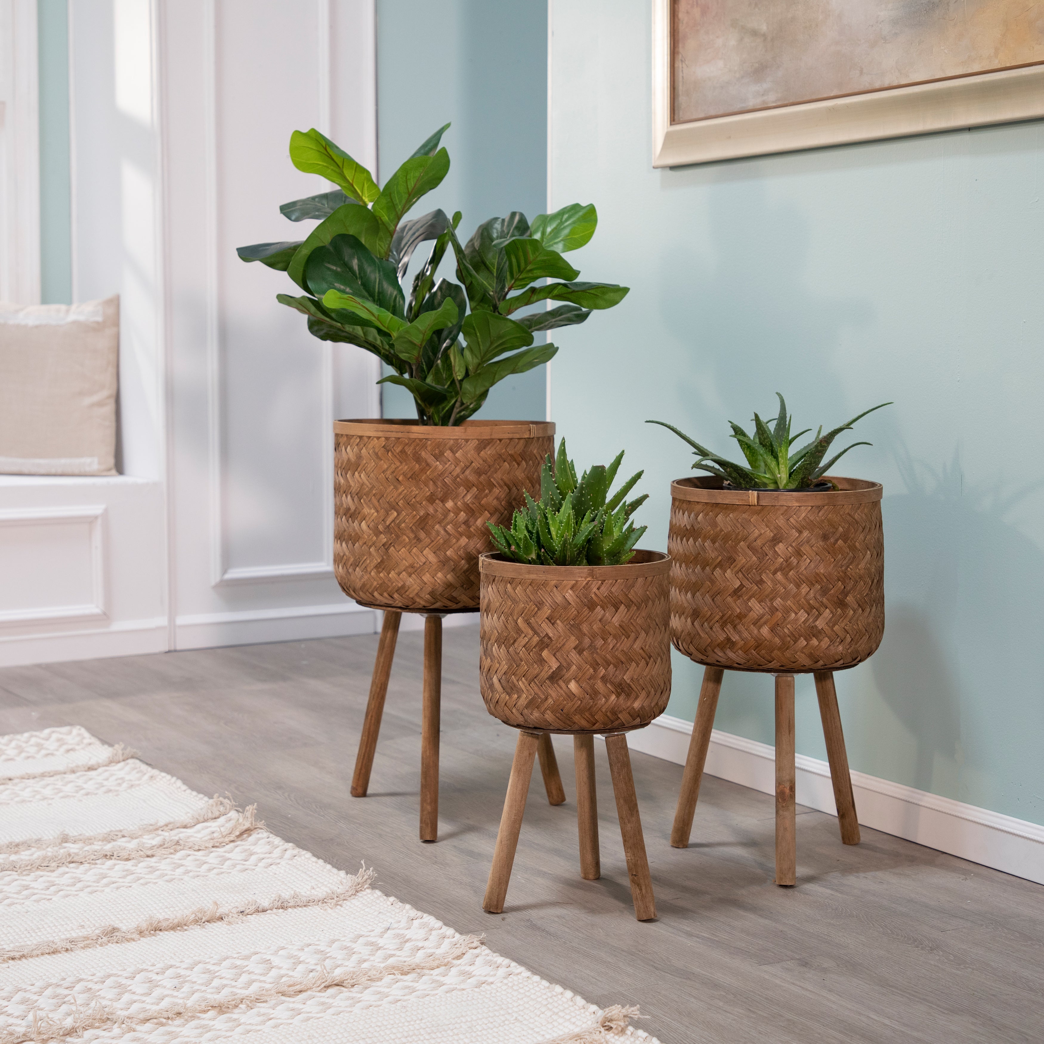 S/3 Bamboo Planters 11/13/15
