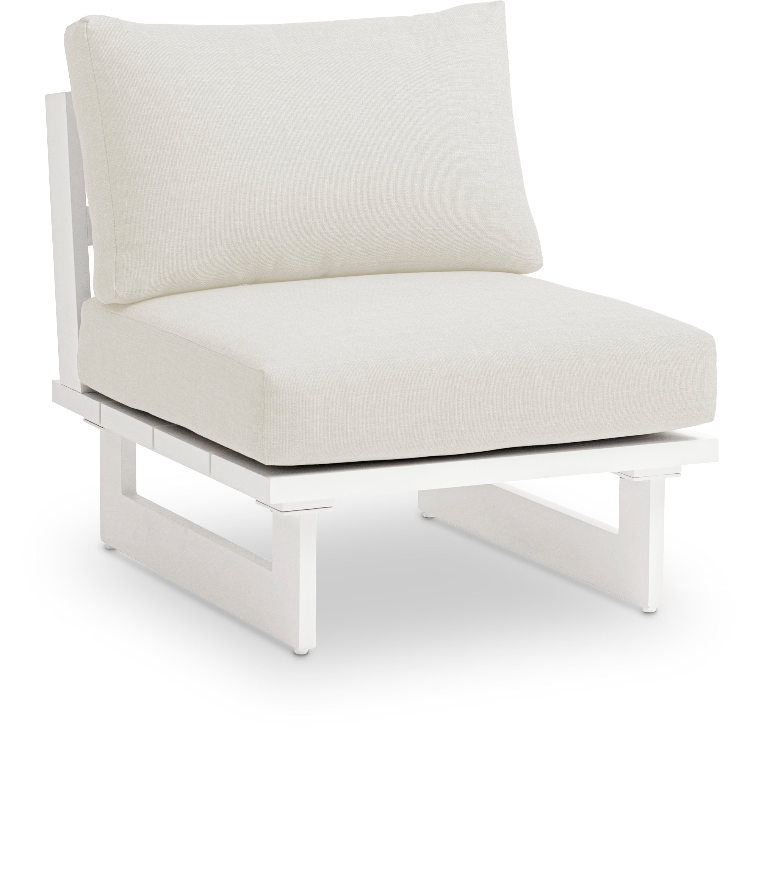 Maldives Cream Water Resistant Fabric Outdoor Patio Armless Chair