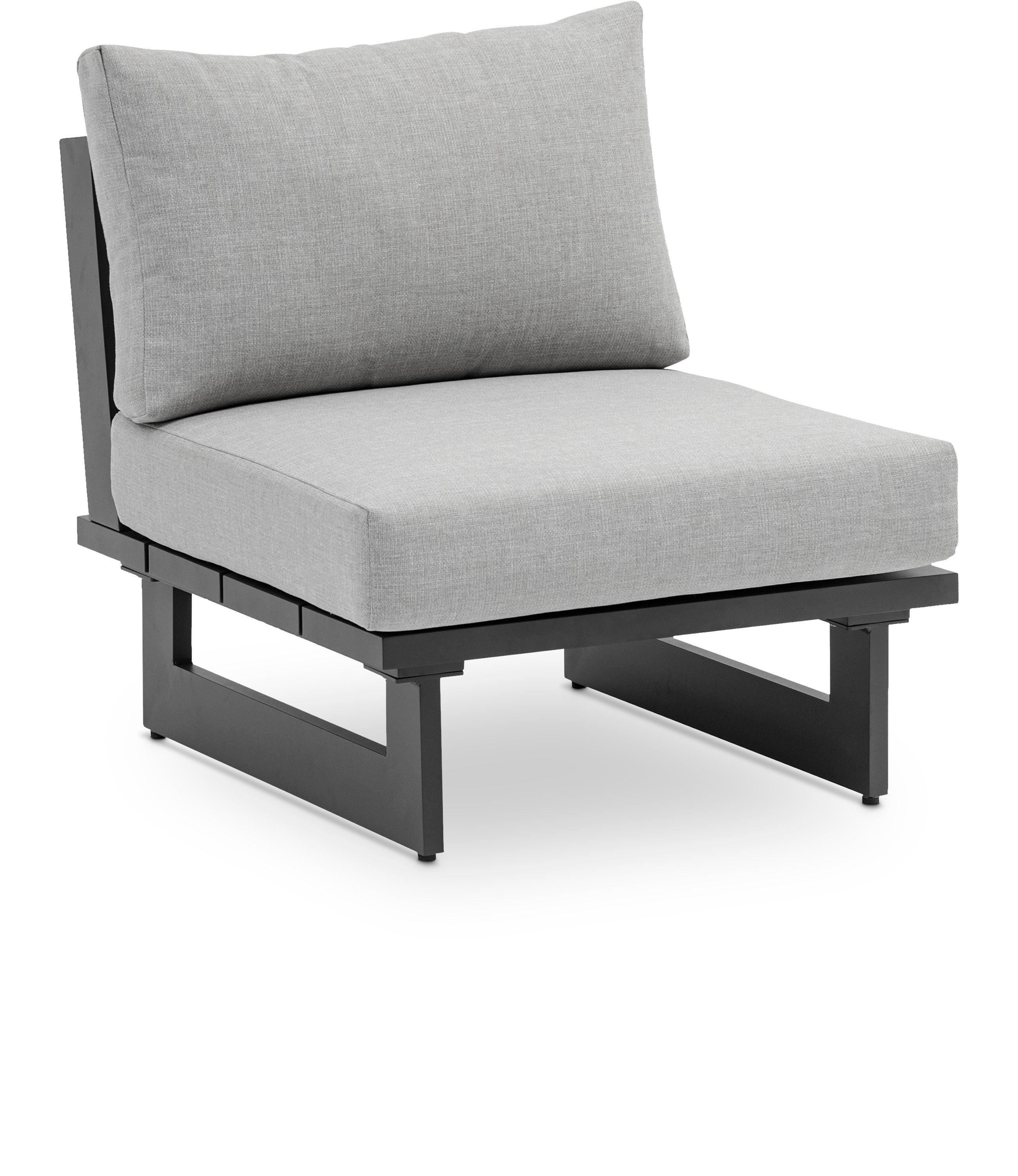 Maldives Grey Water Resistant Fabric Outdoor Patio Armless Chair