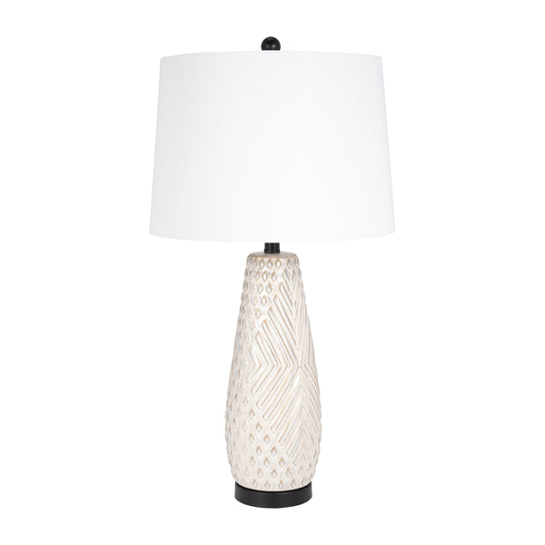 Ceramic 30" Textured Table Lamp, Ivory