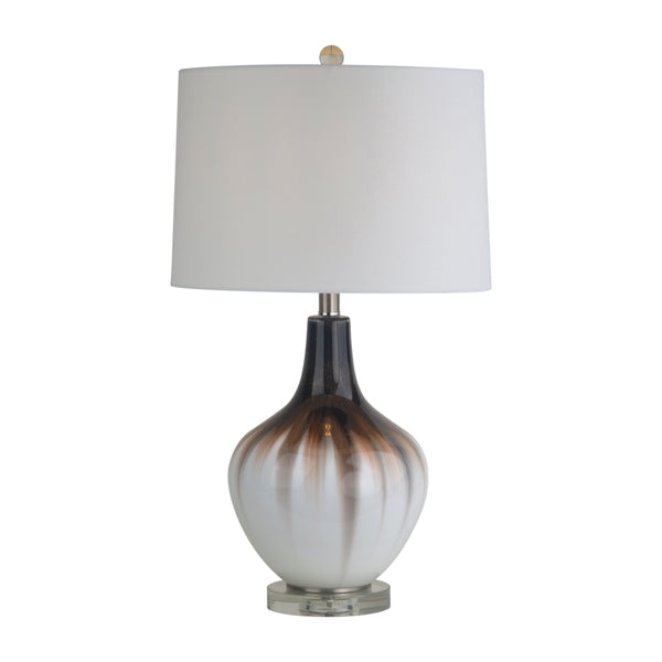 Glass 26" 2-tone Bottle Table Lamp, White